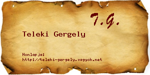 Teleki Gergely névjegykártya